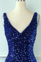 Laden Sie das Bild in den Galerie-Viewer, V Neck Pailletten Bodycon Mini Cocktailkleid