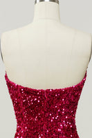 Laden Sie das Bild in den Galerie-Viewer, Golden Meerjungfrau Schatz Pailletten Lange Abendkleider mit Schleppe