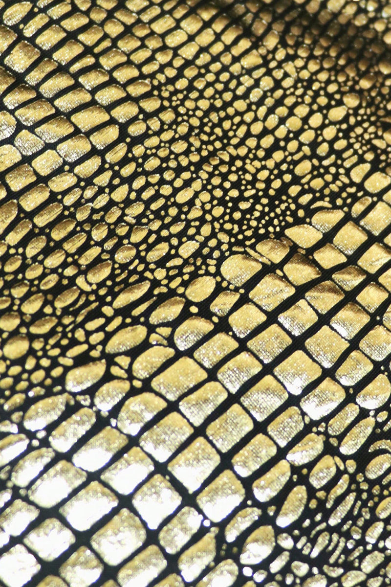 Laden Sie das Bild in den Galerie-Viewer, Funkelnder Gekerbtes Revers Schwarz Goldener 2-Teiliger Herren Ballanzug