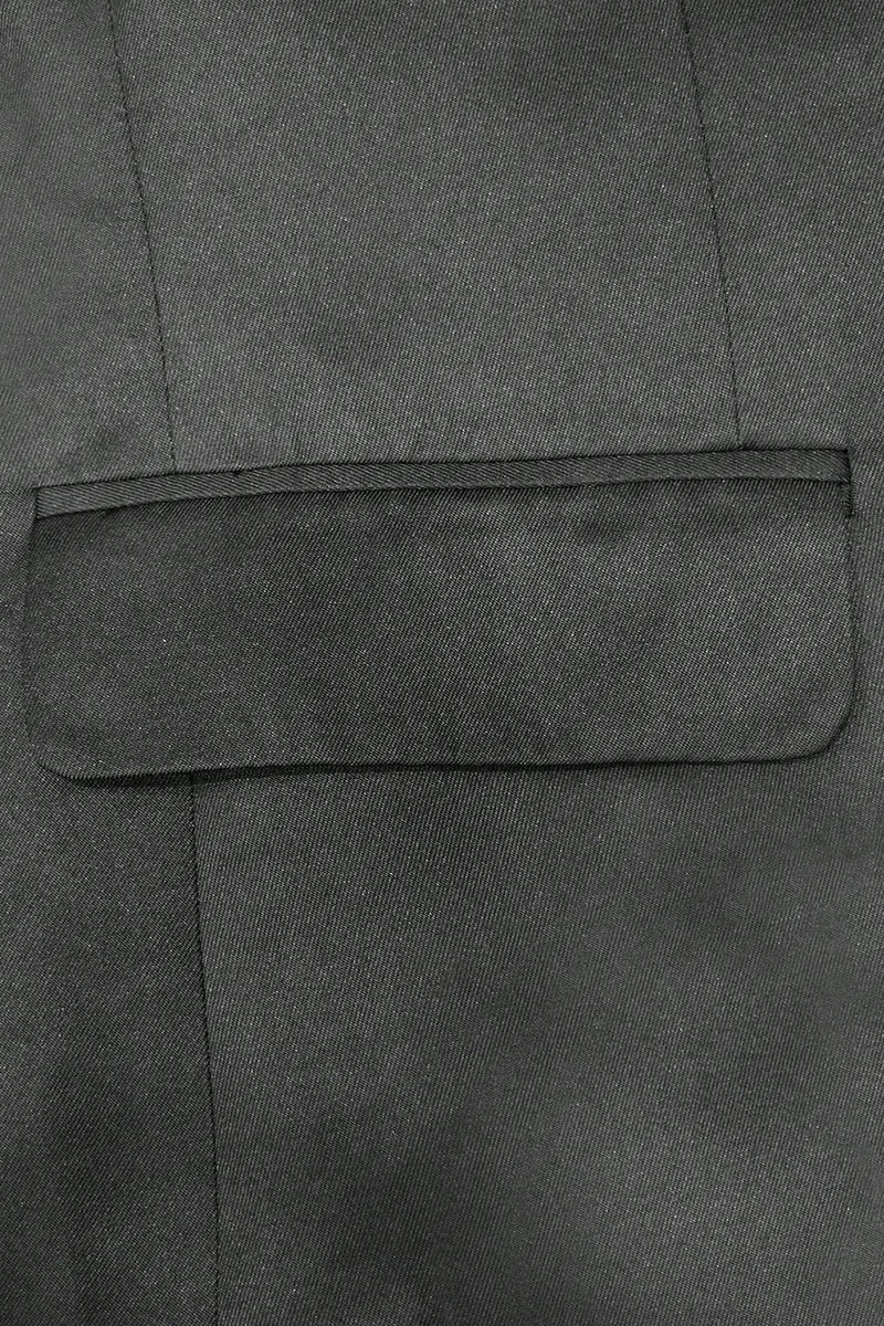 Laden Sie das Bild in den Galerie-Viewer, Funkelnder Gekerbtes Revers Schwarz Goldener 2-Teiliger Herren Ballanzug