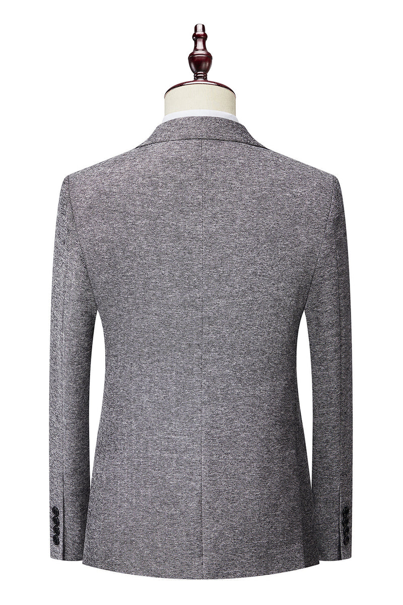 Laden Sie das Bild in den Galerie-Viewer, Grauer Einreihe Eingekerbtes 3-Teiliger Herrenanzug