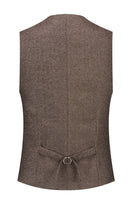 Laden Sie das Bild in den Galerie-Viewer, Braun 3-Teiliger Einreihe Herrenanzug Slim Fit Trauzeugenanzug