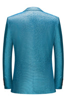 Laden Sie das Bild in den Galerie-Viewer, Glitzernder Königsblauer Spitzrevers Einreihiger 2-Teiliger Herren Ballanzug