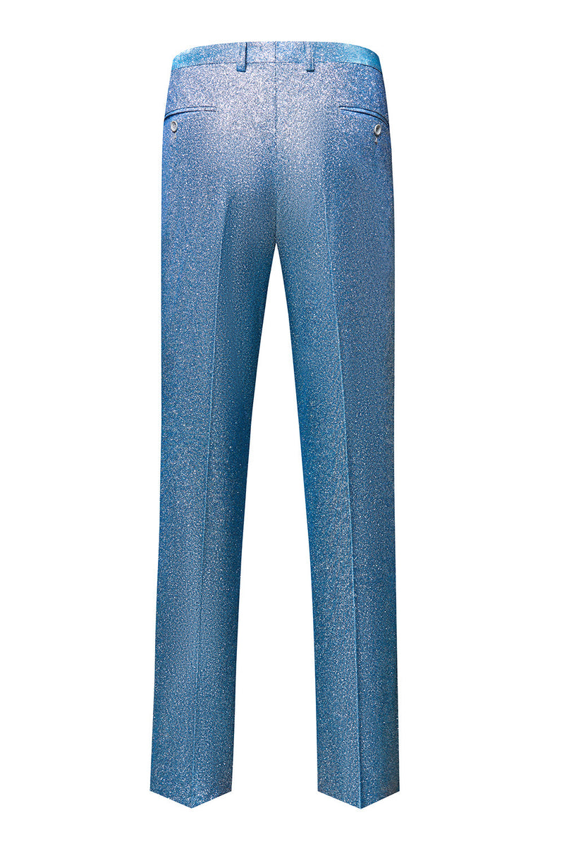 Laden Sie das Bild in den Galerie-Viewer, Glitzernder Königsblauer Spitzrevers Einreihiger 2-Teiliger Herren Ballanzug