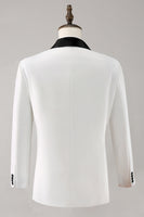 Laden Sie das Bild in den Galerie-Viewer, Weißer Ein-Knopf Schal Revers 3-Teiliger Herren Ballanzug mit einem Knopf