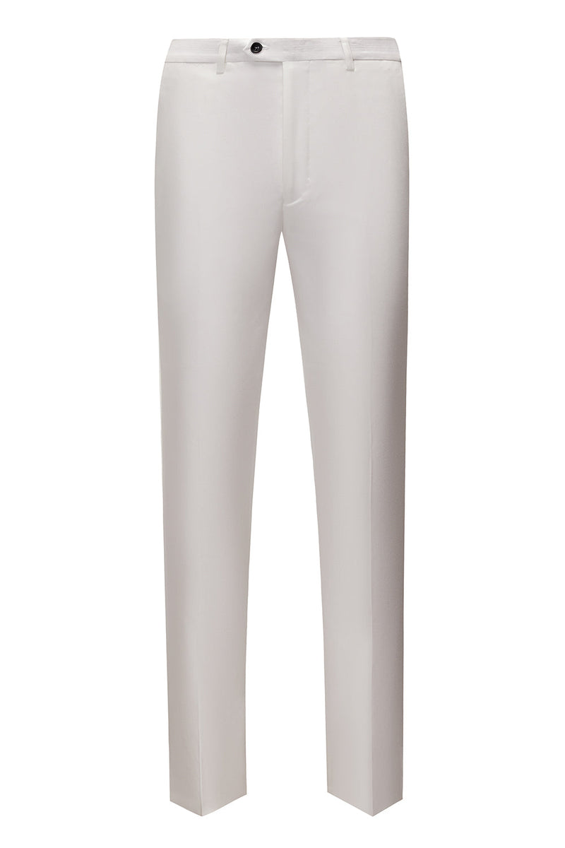 Laden Sie das Bild in den Galerie-Viewer, Weißer Schalrevers Ein-Knopf 3-Teiliger Herrenanzug