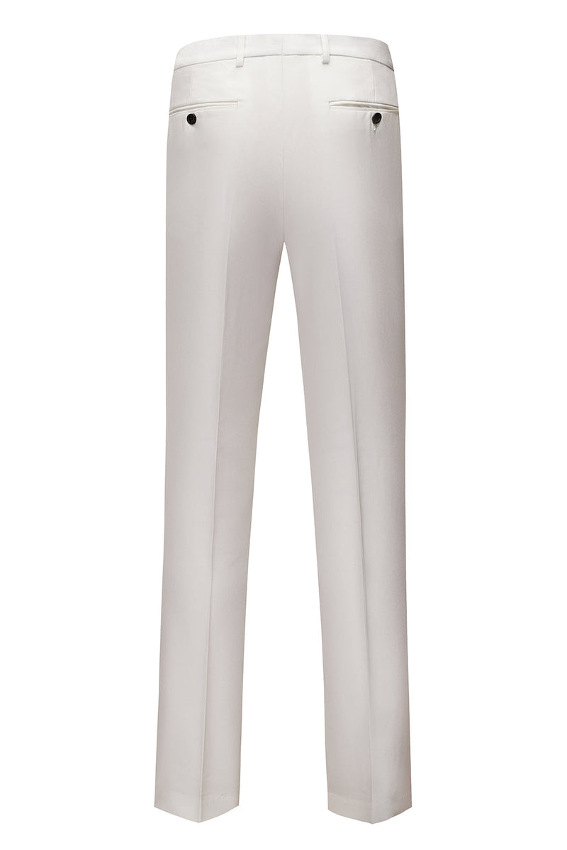 Laden Sie das Bild in den Galerie-Viewer, Weißer Schalrevers Ein-Knopf 3-Teiliger Herrenanzug