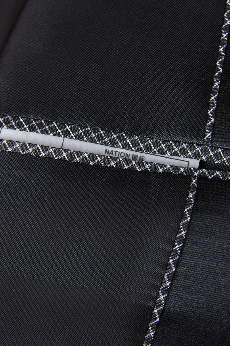 Laden Sie das Bild in den Galerie-Viewer, Dunkelblauer Ein-Knopf Jacquard 2-Teiliger Schal Revers Herrenanzug