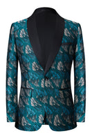 Laden Sie das Bild in den Galerie-Viewer, Pfauengrünes Schalrevers Ein-Knopf 2-Teiliger Herren Abendanzug