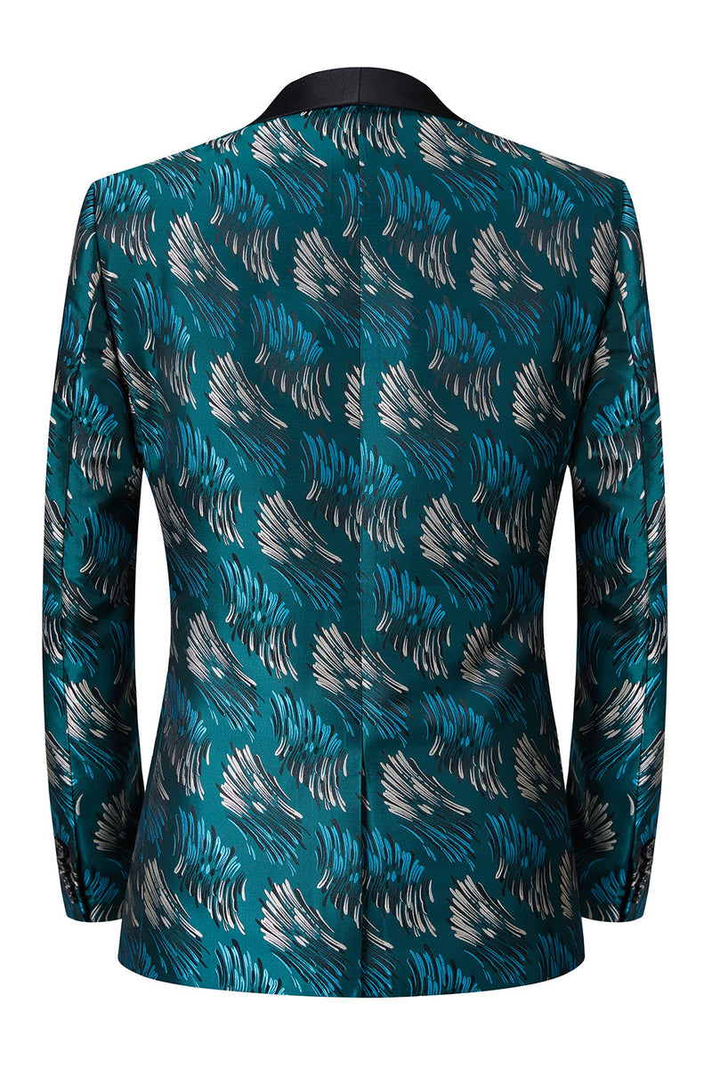 Laden Sie das Bild in den Galerie-Viewer, Pfauengrünes Schalrevers Ein-Knopf 2-Teiliger Herren Abendanzug