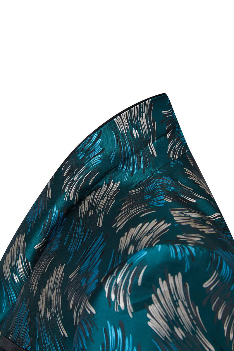 Laden Sie das Bild in den Galerie-Viewer, Pfauengrünes Schalrevers Ein-Knopf 2-Teiliger Herren Abendanzug