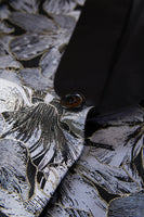 Laden Sie das Bild in den Galerie-Viewer, Grauer Schalrevers Ein-Knopf 2-Teiliger Abendanzug für Herren