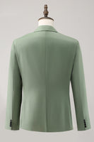 Laden Sie das Bild in den Galerie-Viewer, Graugrün 2-Teiliger Einreihige Herren Ballanzug mit Spitzrevers