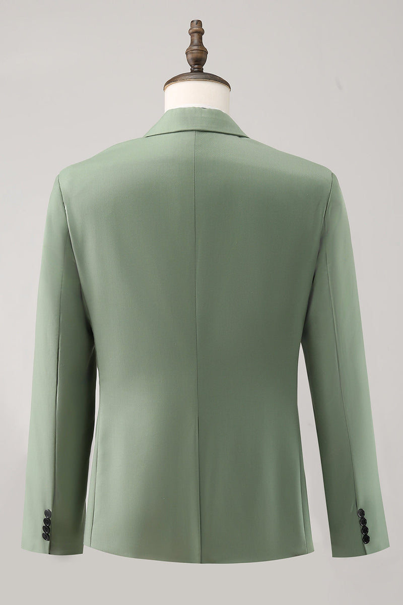 Laden Sie das Bild in den Galerie-Viewer, Graugrün 2-Teiliger Einreihige Herren Ballanzug mit Spitzrevers