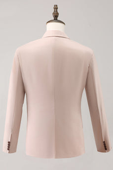 Leichte Rosa 3-Teiliger Ballanzuge mit Spitzrevers und einem Knopf