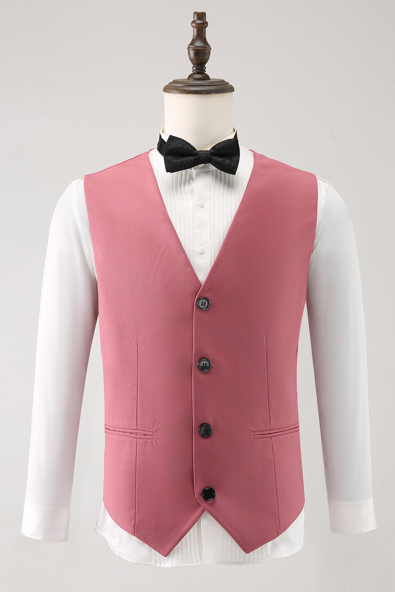 Laden Sie das Bild in den Galerie-Viewer, Korallen Gekerbtes Revers 3-Teiliger Einreihige Herren Ballanzug