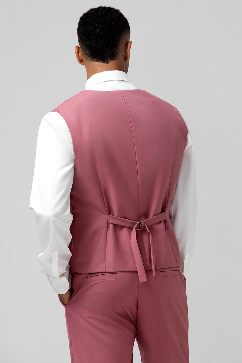 Laden Sie das Bild in den Galerie-Viewer, Korallenfarbene Einreihige 3-Teiliger Herren Ballanzug mit gekerbtem Revers