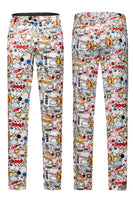 Laden Sie das Bild in den Galerie-Viewer, Gekerbtes Revers Weißer 2-Teiliger Graffiti Zweireiher Abendanzug für Herren