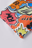 Laden Sie das Bild in den Galerie-Viewer, Orange 2-Teiliger Ein-Knopf mit gekerbtem Revers und Graffiti Smokinganzug