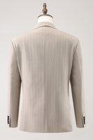 Laden Sie das Bild in den Galerie-Viewer, Helles Khaki Spitzrevers Einrevers Einreihige 3-Teiliger Herren Ballanzug