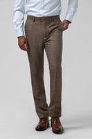 Laden Sie das Bild in den Galerie-Viewer, Brauner 3-Teiliger Einreihiger Herren Ballanzug mit Spitzrevers