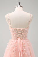 Laden Sie das Bild in den Galerie-Viewer, Glitzer Königsblau A Linien Spaghettiträger Korsett Langes Ballkleid mit Schlitz