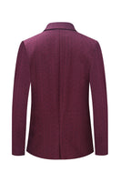 Laden Sie das Bild in den Galerie-Viewer, Spitzenrevers Burgunder Einreihe Pinstripe 2-Teiliger Herrenanzug für den Abschlussball