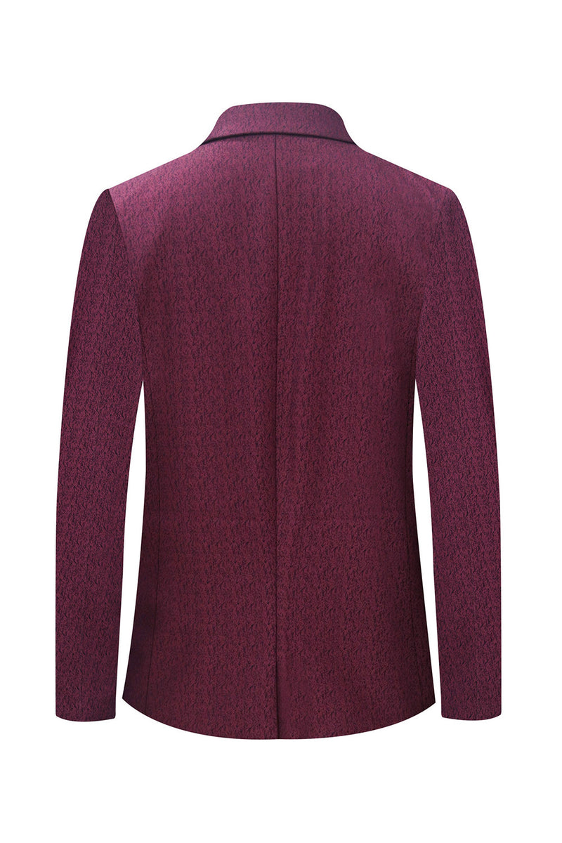 Laden Sie das Bild in den Galerie-Viewer, Spitzenrevers Burgunder Einreihe Pinstripe 2-Teiliger Herrenanzug für den Abschlussball