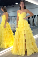 Laden Sie das Bild in den Galerie-Viewer, Helleblaue Meerjungfrau Trägerlos Korsett Gestufte Lange Abendkleid