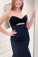 Laden Sie das Bild in den Galerie-Viewer, Fuchsie Trägerlose Meerjungfrau Langes Satin Abendkleid