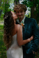 Laden Sie das Bild in den Galerie-Viewer, Champagner Herzausschnitt Korsett Samt Langes Abendkleid