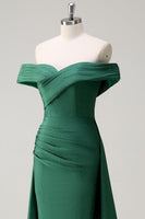 Laden Sie das Bild in den Galerie-Viewer, Glitzer Dunkelgrün Schulterfreie Meerjungfrauen Langes Ballkleid