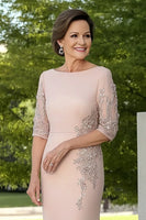 Laden Sie das Bild in den Galerie-Viewer, Glitzer Champagner Meerjungfrau Kleid für die Brautmutter mit Applikationen