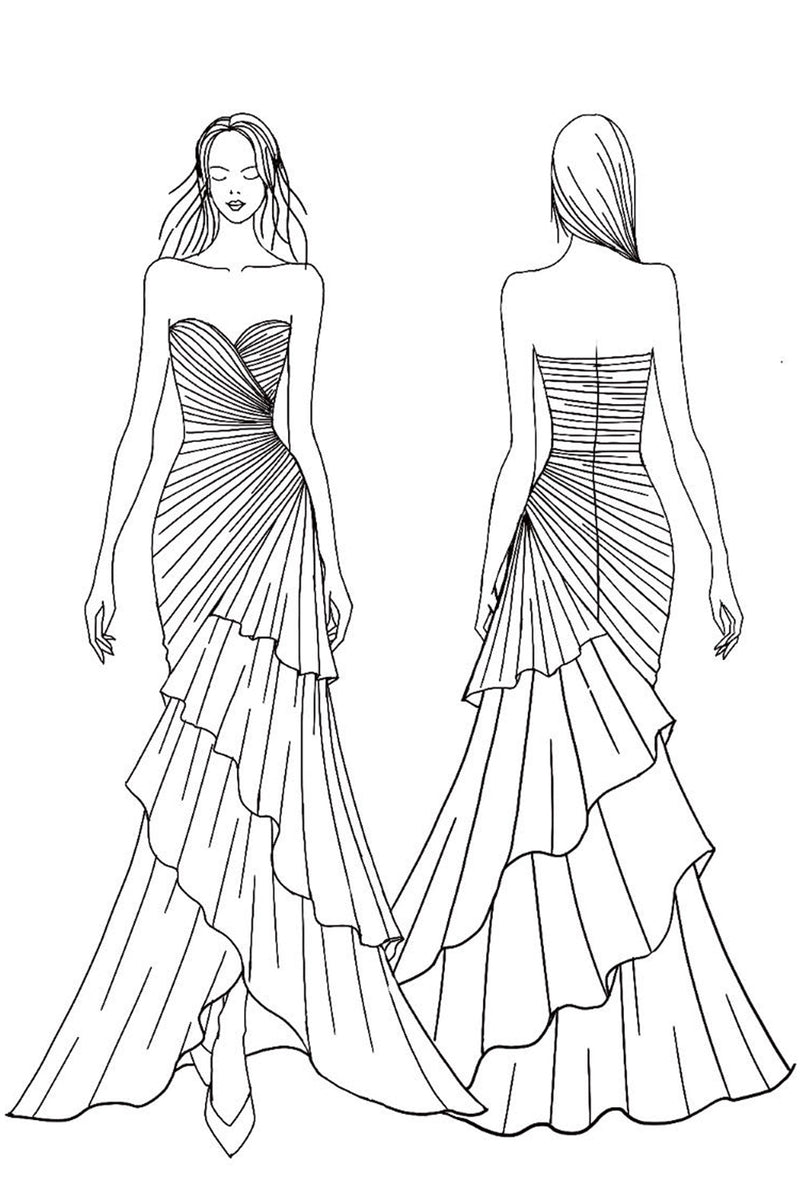 Laden Sie das Bild in den Galerie-Viewer, Dunkelbraun Chiffon Herzhals Gestaffelt Langes Abendkleid