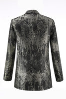 Laden Sie das Bild in den Galerie-Viewer, Schwarz Gold 2 Teilig Festliches Damen Ensemble mit Revers