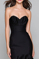 Laden Sie das Bild in den Galerie-Viewer, Schwarz und Weiß Meerjungfrau Herz-Ausschnitt Lang Formelle Kleid mit Rüschen