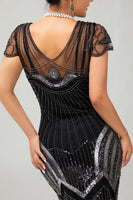 Laden Sie das Bild in den Galerie-Viewer, Glitzerndes Lilac Bodycon Pailletten Flapper Kleid Mit Perlenverzierung