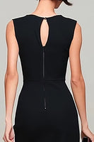 Laden Sie das Bild in den Galerie-Viewer, Einfaches Schwarz Meerjungfrau U-Boot-Ausschnitt Lange Formelle Kleid