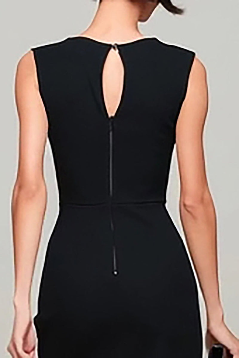 Laden Sie das Bild in den Galerie-Viewer, Einfaches Schwarz Meerjungfrau U-Boot-Ausschnitt Lange Formelle Kleid