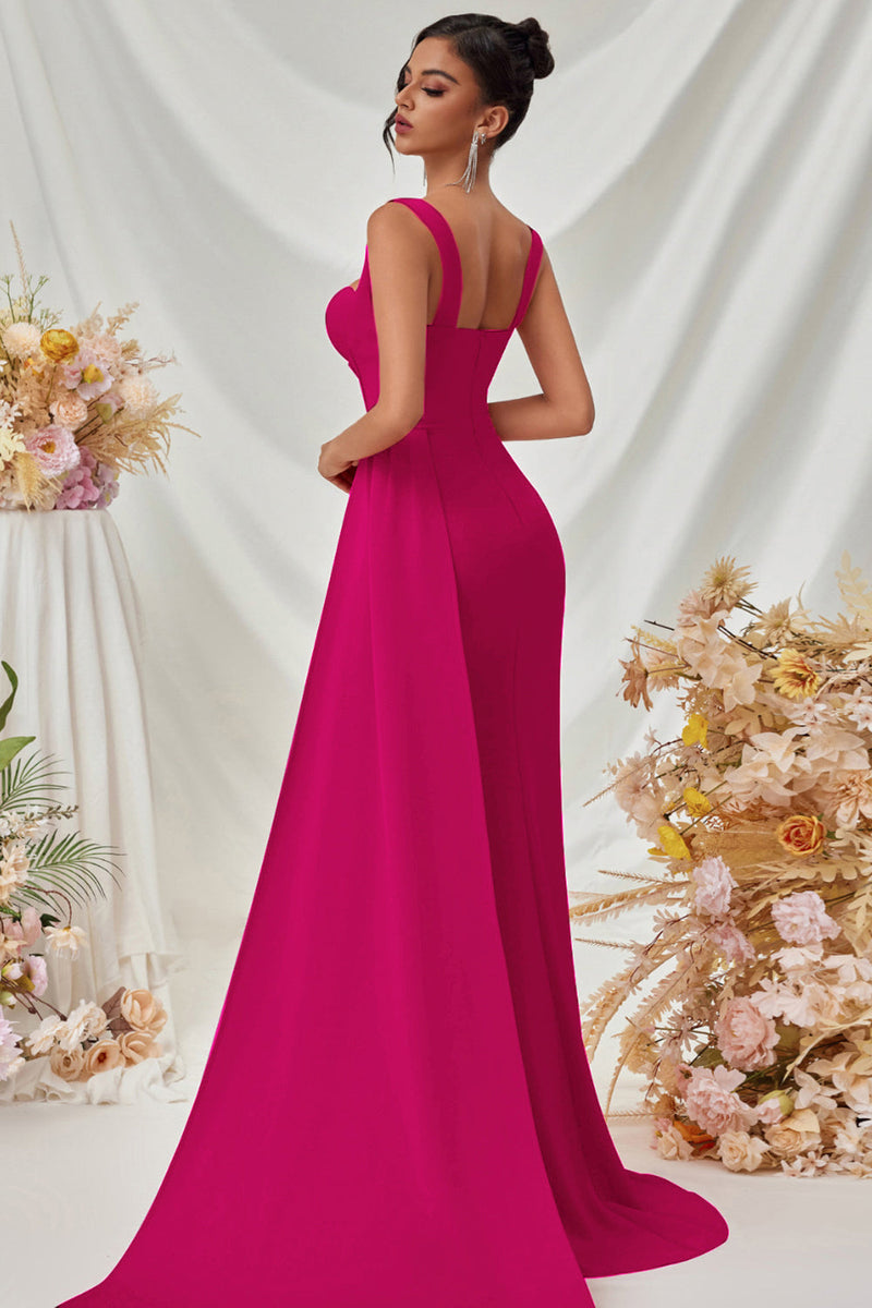 Laden Sie das Bild in den Galerie-Viewer, Einfaches Schwarz Meerjungfrau Lange Ballkleid mit Seitlichem Cape