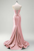 Laden Sie das Bild in den Galerie-Viewer, Glitzer Schwarzes Korsett Perlen Schätzchen Lange Abendkleid