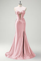 Laden Sie das Bild in den Galerie-Viewer, Glitzer Schwarzes Korsett Perlen Schätzchen Lange Abendkleid