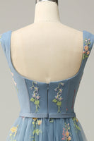 Laden Sie das Bild in den Galerie-Viewer, Grün Tüll Korsett Lang Besticktes Ballkleider