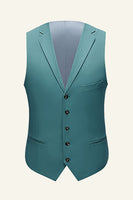 Laden Sie das Bild in den Galerie-Viewer, Minze Gekerbtes Revers 3-Teiliger Einreihe Herren Abendanzug