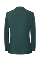 Laden Sie das Bild in den Galerie-Viewer, Slim Fit Dunkelgrüne Gekerbtem Revers 2-Teiliger Abendanzug für Herren