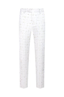 Laden Sie das Bild in den Galerie-Viewer, Weißer Karierter Zweireihiger Eingekerbtes 2-Teiliger Abschlussballanzug für Herren