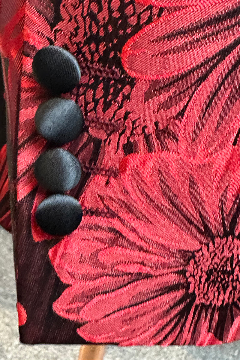 Laden Sie das Bild in den Galerie-Viewer, Burgunder Glitter 2-Teiliger Jacquard Ein-Knopf Schal Revers Herren Ballanzug