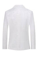 Laden Sie das Bild in den Galerie-Viewer, Weißer Jacquard Spitzen Revers Zweireiher 2-Teiliger Herrenanzug