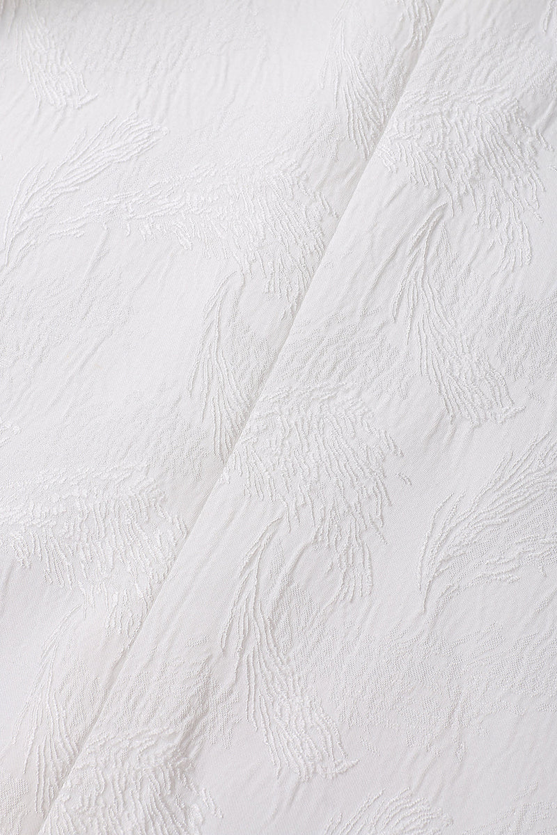 Laden Sie das Bild in den Galerie-Viewer, Weißer Jacquard Spitzen Revers Zweireiher 2-Teiliger Herrenanzug