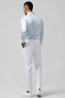 Laden Sie das Bild in den Galerie-Viewer, Hellblauer Spitzenrevers mit einem Knopf 2-Teiliger Geblümte Herren Ballanzug